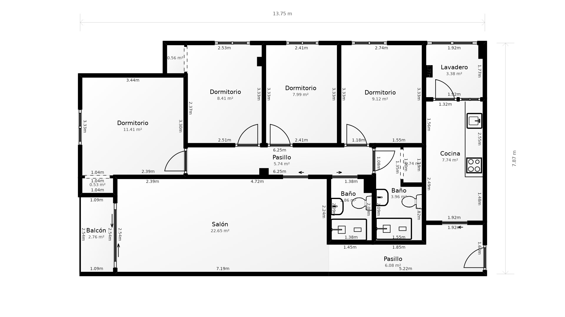 Plano Piso en Venta en Ronda. Vivelo Con Nosotros Real Estate
